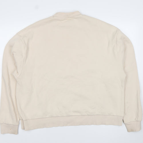 Collusion Men’s Beige Sweatshirt M Pullover Crew Neck Logo