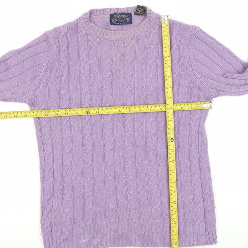 Daagma of Scotland Womens Purple Wool Cable Knit Jumper Size S