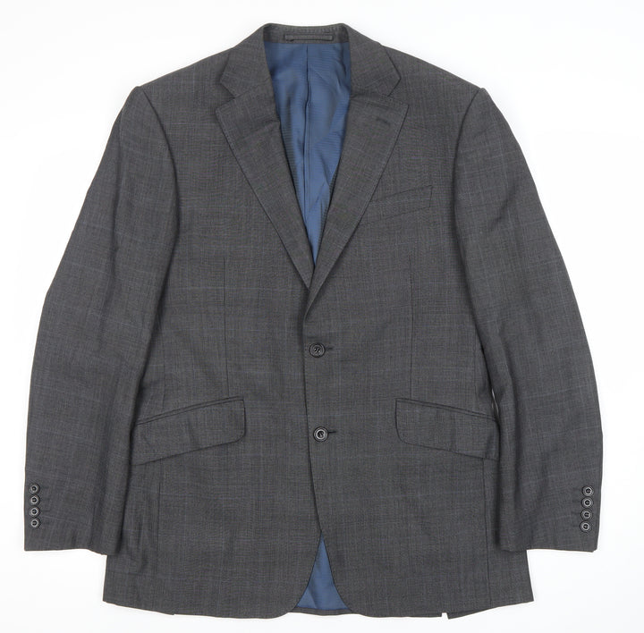 Marks and Spencer Men’s Grey Wool Suit Jacket 38” M Regular Check