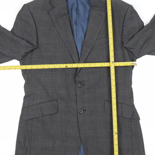 Marks and Spencer Men’s Grey Wool Suit Jacket 38” M Regular Check