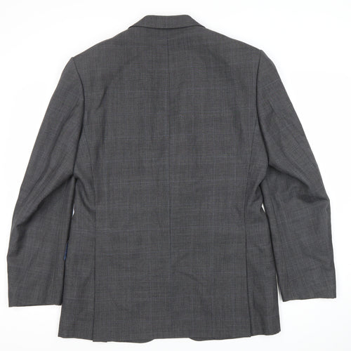 Marks and Spencer Men’s Grey Wool Suit Jacket 38” M Regular Check