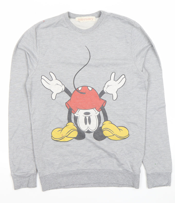 Topman Men’s Grey XS Graphic Pullover Sweatshirt Mickey Mouse