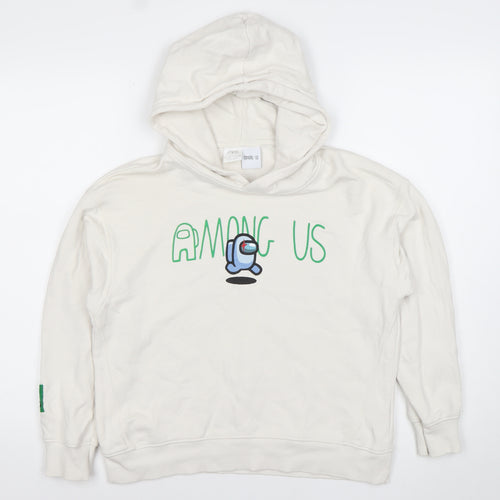 Zara Boys White Among Us Pullover Hoodie Size 10 Years