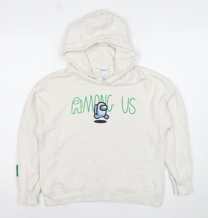 Zara Boys White Among Us Pullover Hoodie Size 10 Years