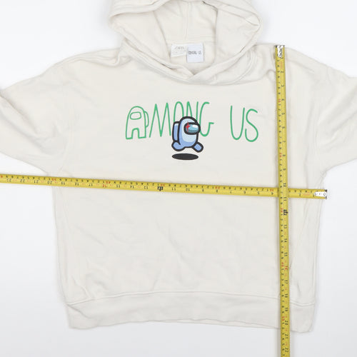 Zara Boys White Among Us Pullover Hoodie Size 10 Years