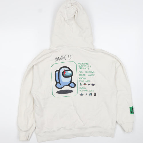 Zara Boys White Among Us Pullover Hoodie Size 10 Years