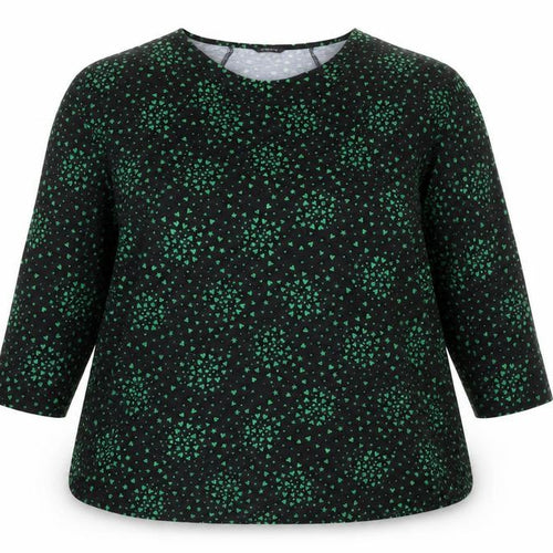 Roman Women’s Black Green Print Tunic Blouse Size 20