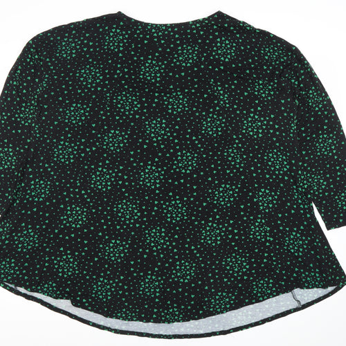 Roman Women’s Black Green Print Tunic Blouse Size 20