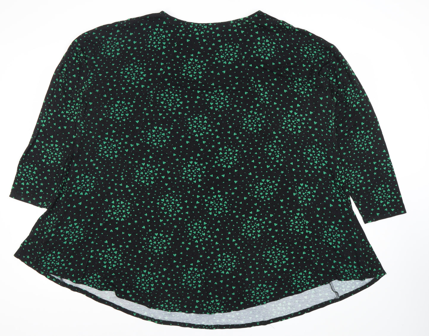 Roman Women’s Black Green Print Tunic Blouse Size 20
