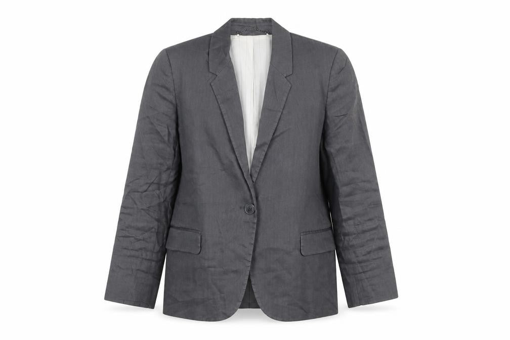 Front view of Jigsaw Women’s Grey Linen Blend Blazer UK 10 Regular Fit