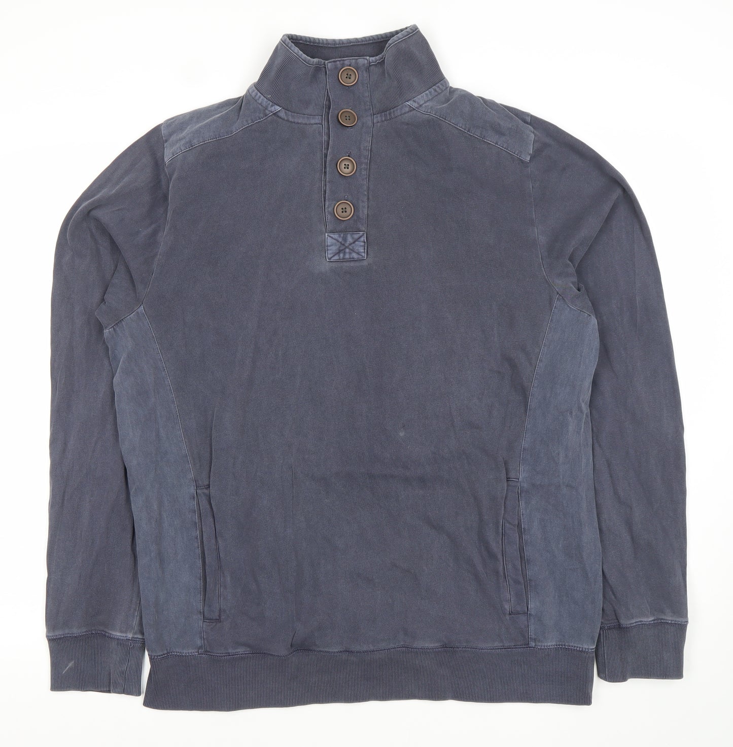 Peter Storm Men’s Blue Henley Sweatshirt Medium Long Sleeve