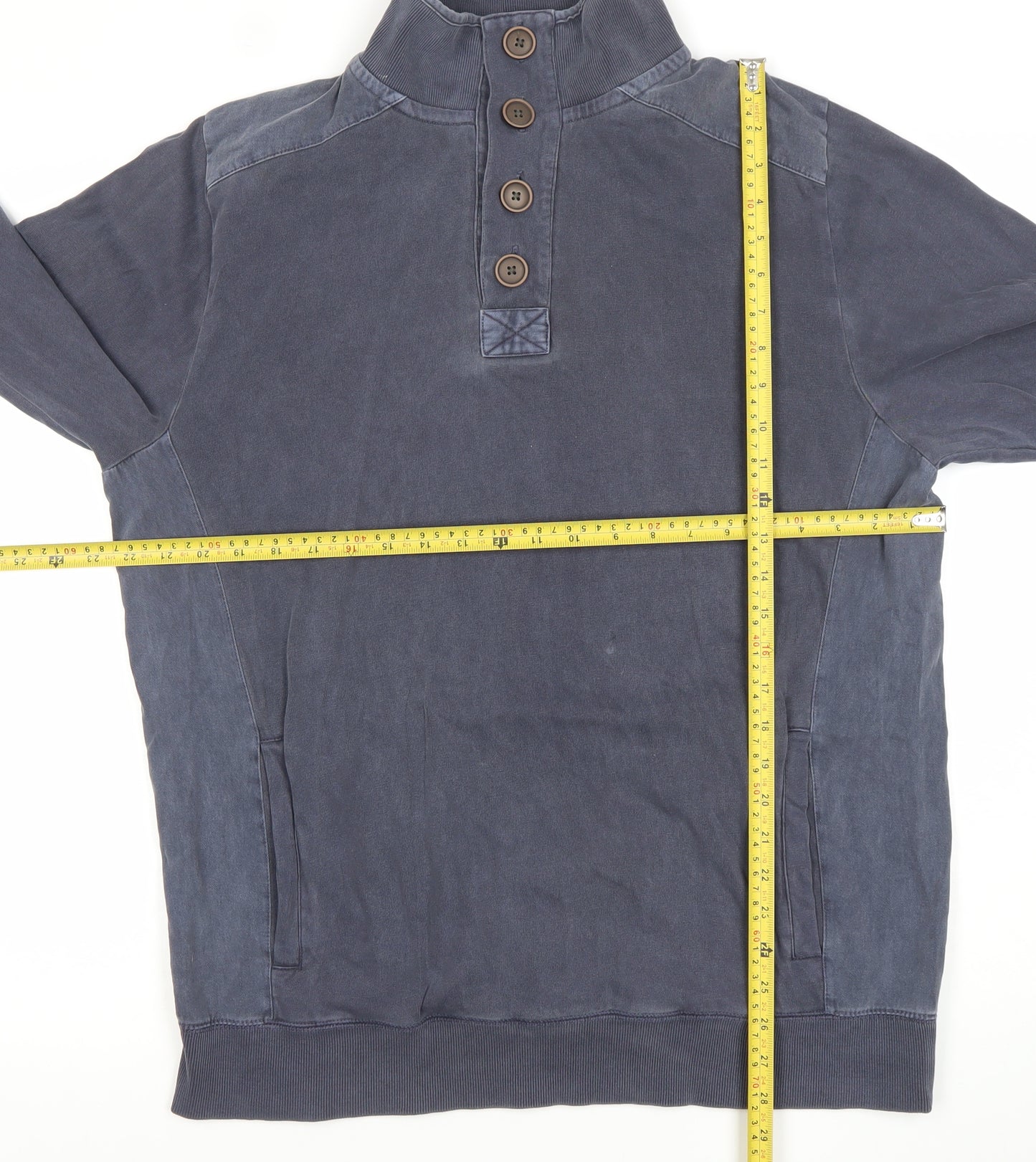 Peter Storm Men’s Blue Henley Sweatshirt Medium Long Sleeve
