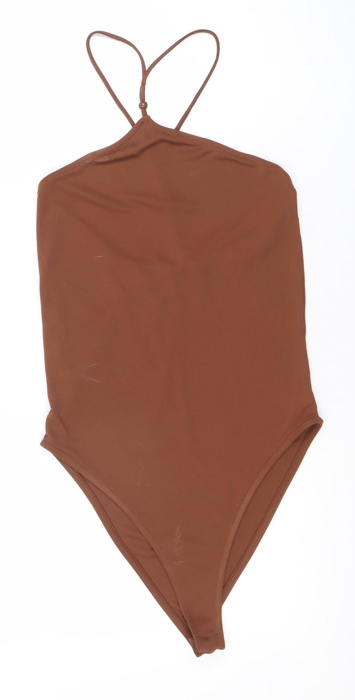 Zara Women Brown Bodysuit Size 10 Sleeveless Scoop Neck