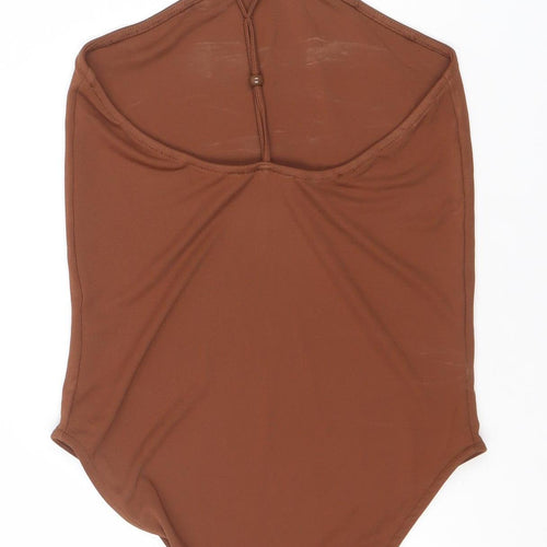Zara Women Brown Bodysuit Size 10 Sleeveless Scoop Neck