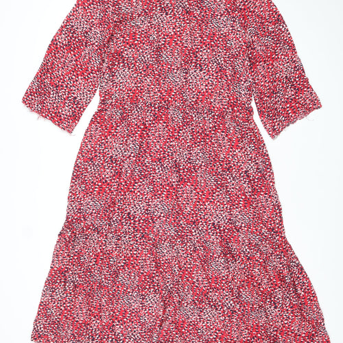 Regatta Womens Red Animal Print Midi Shift Dress Size 8