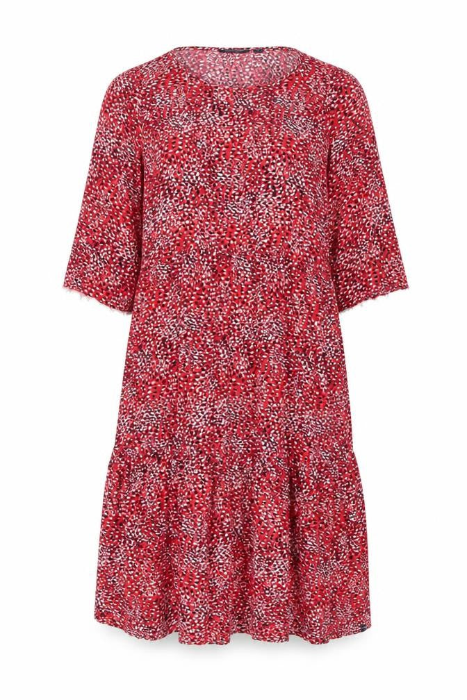 Regatta Womens Red Animal Print Midi Shift Dress Size 8