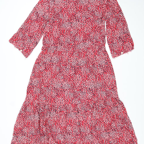 Regatta Womens Red Animal Print Midi Shift Dress Size 8