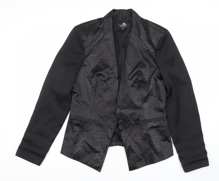 Topshop Women Black UK 12 Shawl Lapel Suit Jacket
