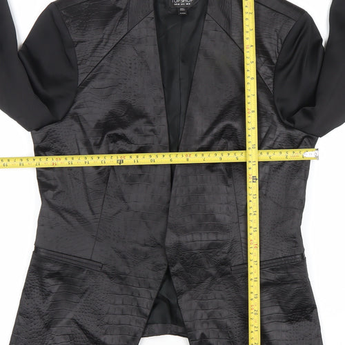 Topshop Women Black UK 12 Shawl Lapel Suit Jacket