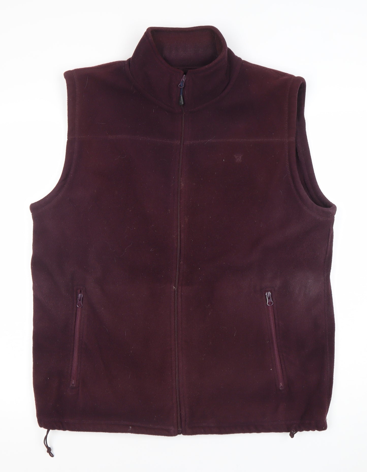 James Pringle Men's Brown Fleece Waistcoat L Full Zip Pockets