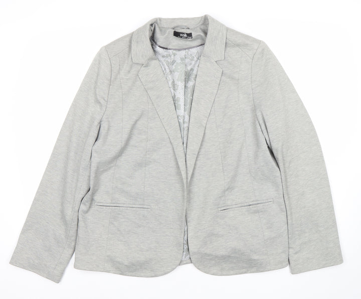Wallis Women’s Grey Blazer Jacket Size 16 Regular Workwear