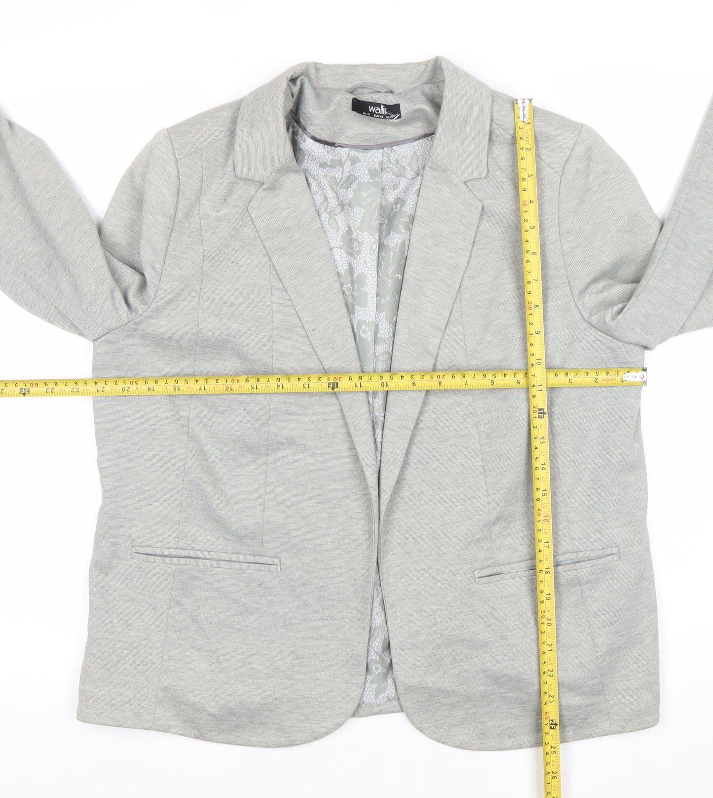 Wallis Women’s Grey Blazer Jacket Size 16 Regular Workwear