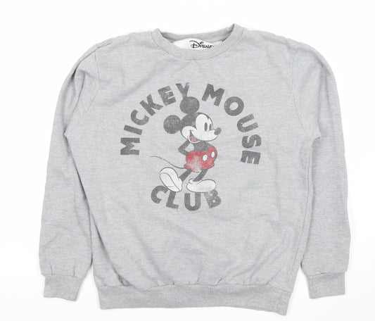 Front view of Disney boys’ grey mickey mouse club sweatshirt 8 years jumper