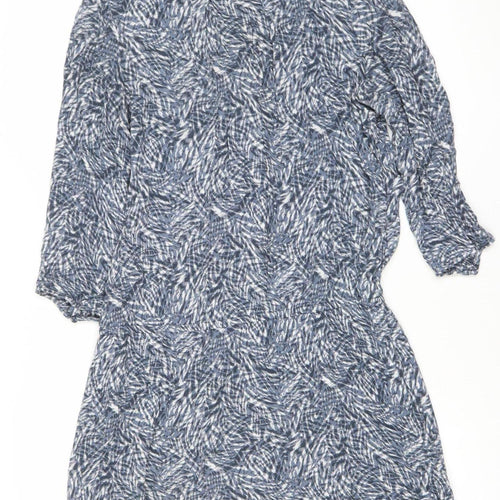H&M Women’s Blue Abstract Shift Dress Size 10 Knee Length
