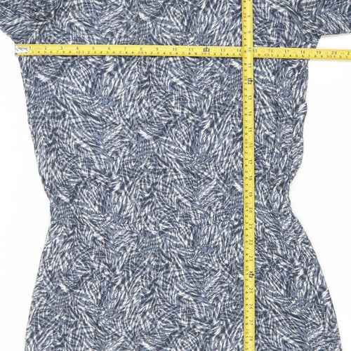 H&M Women’s Blue Abstract Shift Dress Size 10 Knee Length