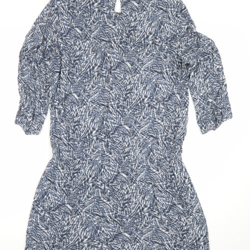 H&M Women’s Blue Abstract Shift Dress Size 10 Knee Length