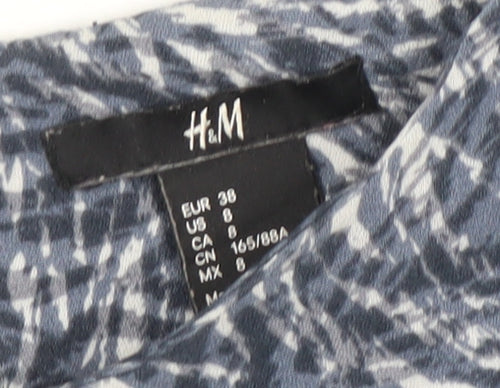 H&M Women’s Blue Abstract Shift Dress Size 10 Knee Length