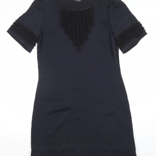 Marks and Spencer Womens Black Size 10 Shift Dress Short Sleeve