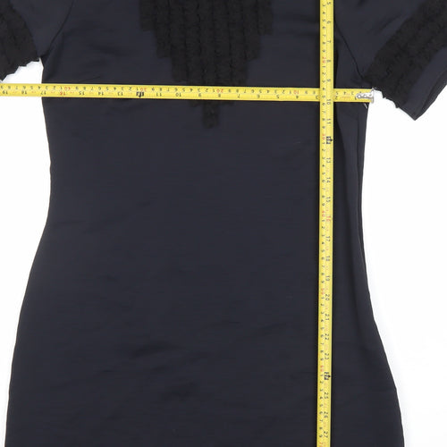 Marks and Spencer Womens Black Size 10 Shift Dress Short Sleeve