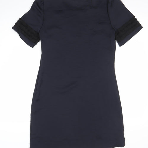 Marks and Spencer Womens Black Size 10 Shift Dress Short Sleeve