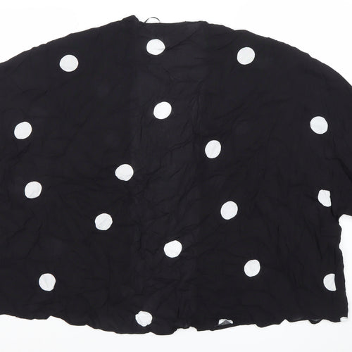 Next Womens Black Polka Dot Kimono Blouse Size M Viscose