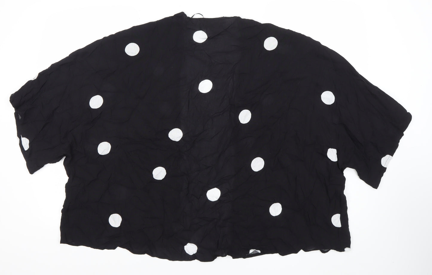 Next Womens Black Polka Dot Kimono Blouse Size M Viscose