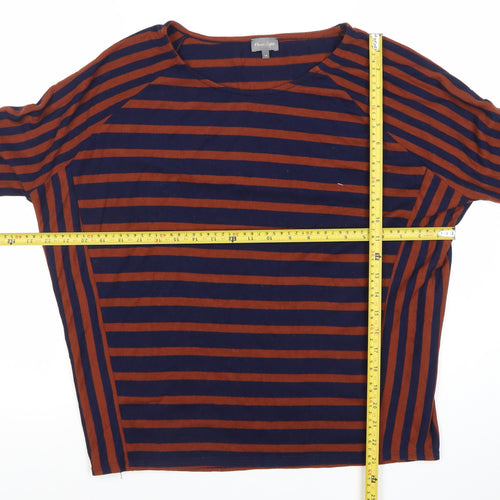 Phase Eight Womens Blue Brown Striped Jersey T-Shirt Size 14