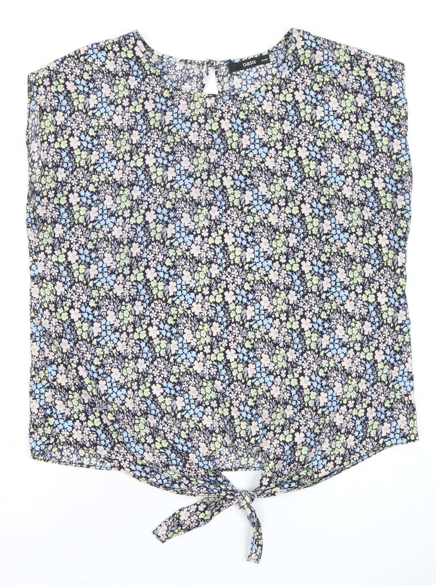Oasis Womens Blouse Size 14 Multicoloured Floral Sleeveless Tunic Top