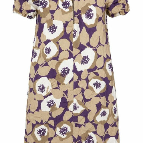 Marks and Spencer Womens Purple Beige Floral One Shoulder Dress UK 12