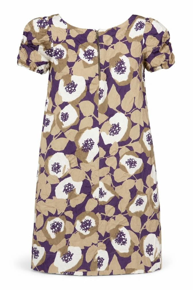 Marks and Spencer Womens Purple Beige Floral One Shoulder Dress UK 12