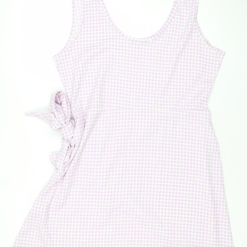Very Women’s Pink Check Tank Dress Size 16 Scoop Neck Sleeveless