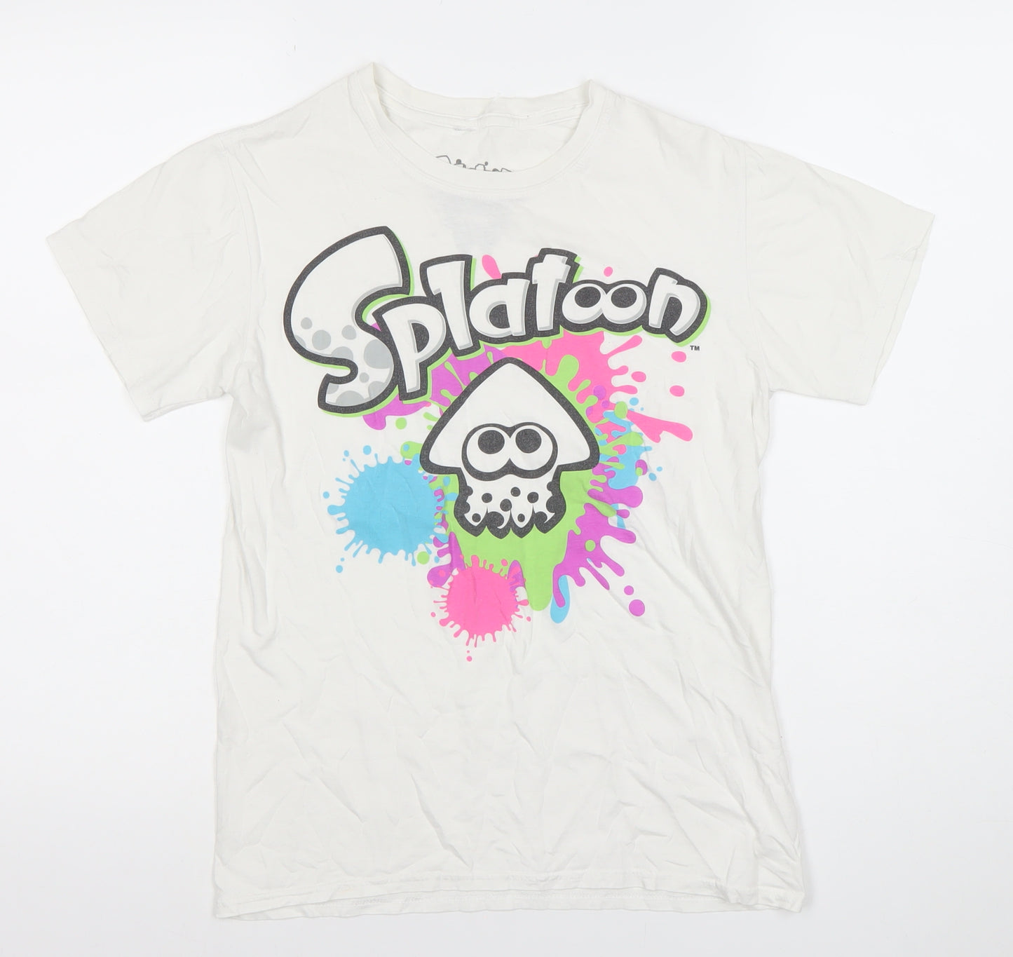 Bioworld Splatoon Men's White Graphic T-Shirt Size S Cotton