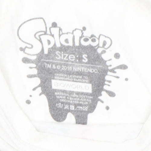 Bioworld Splatoon Men's White Graphic T-Shirt Size S Cotton
