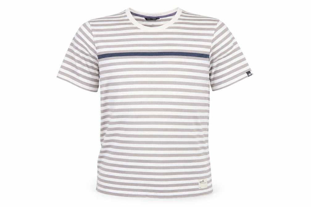 Boxfresh Men's Grey Striped Cotton Crew Neck T-Shirt Size M