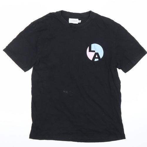 Topman Men’s Black XS LA Graphic Print Crew Neck T-Shirt