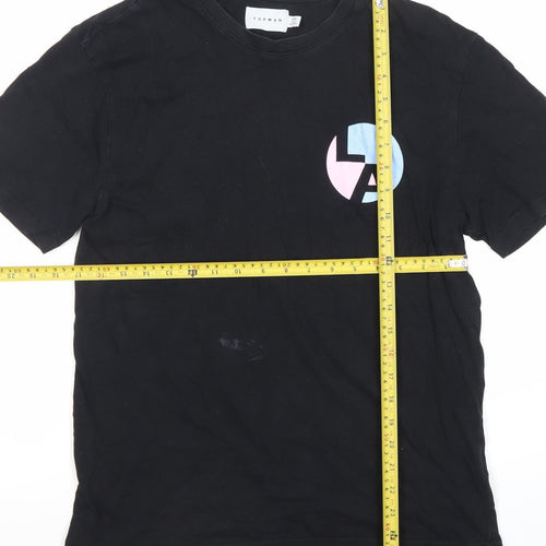 Topman Men’s Black XS LA Graphic Print Crew Neck T-Shirt