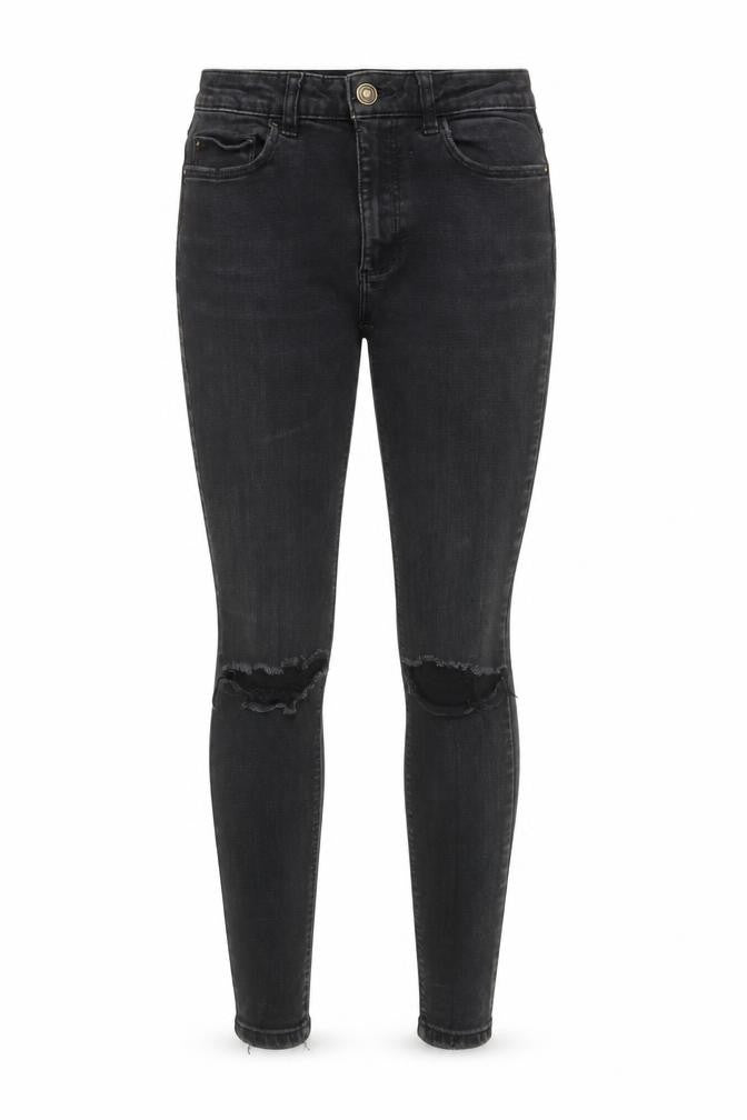 Denim Co. Womens Black Skinny Jeans Size 10 Distressed Slim Fit