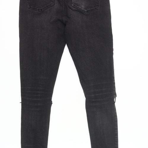 Denim Co. Womens Black Skinny Jeans Size 10 Distressed Slim Fit
