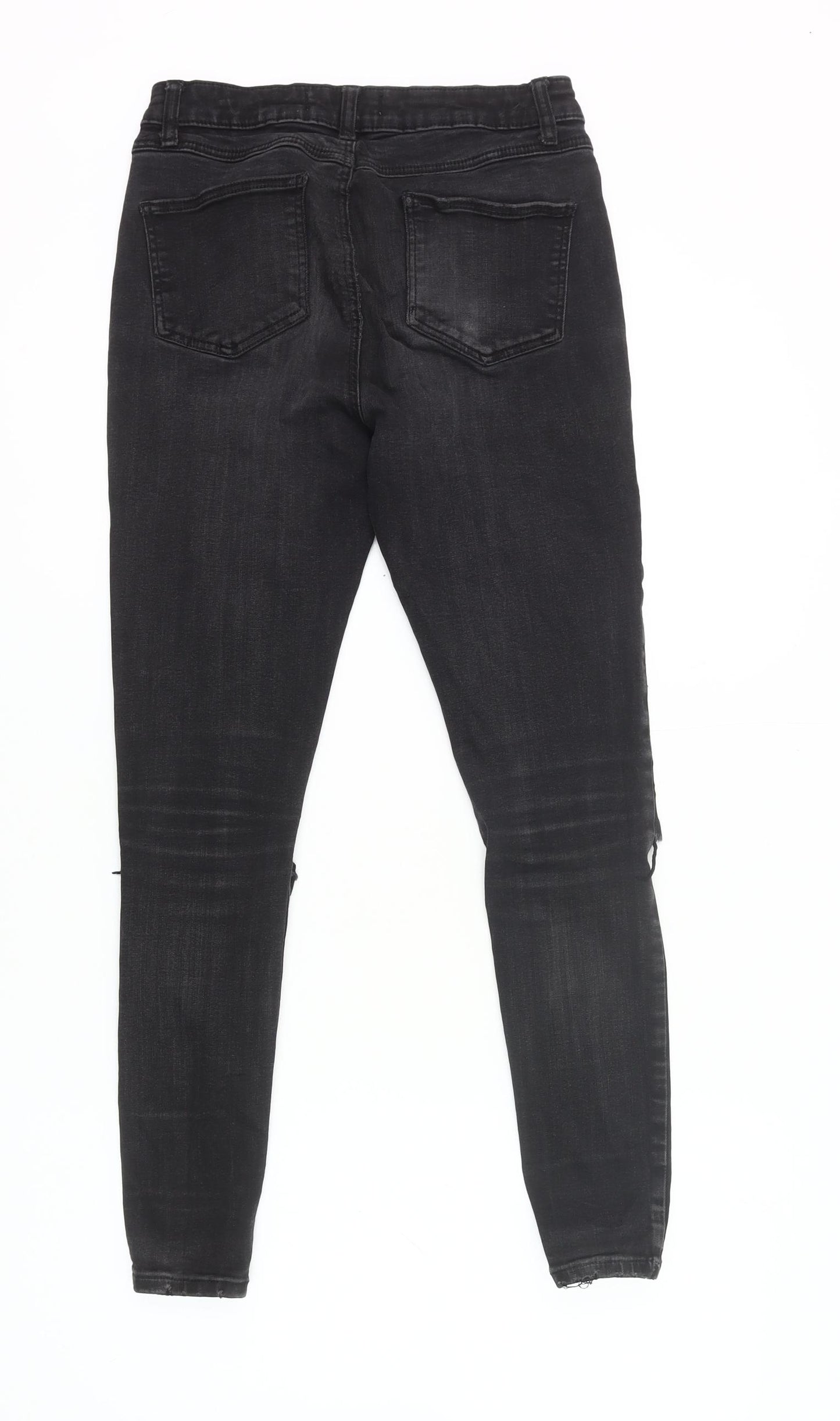Denim Co. Womens Black Skinny Jeans Size 10 Distressed Slim Fit