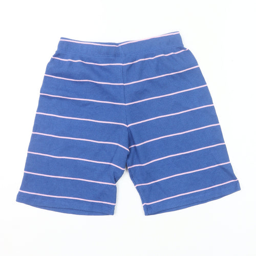 Marks and Spencer Boys Blue Striped Sleep Shorts 11-12 Years Cotton Blend